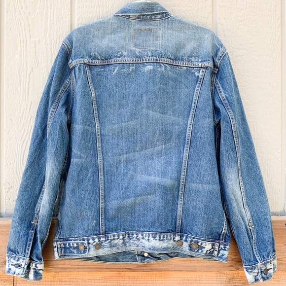 Levi’s classic vintage oversized cotton acid washed denim blue jean jacket - Picture 2 of 15